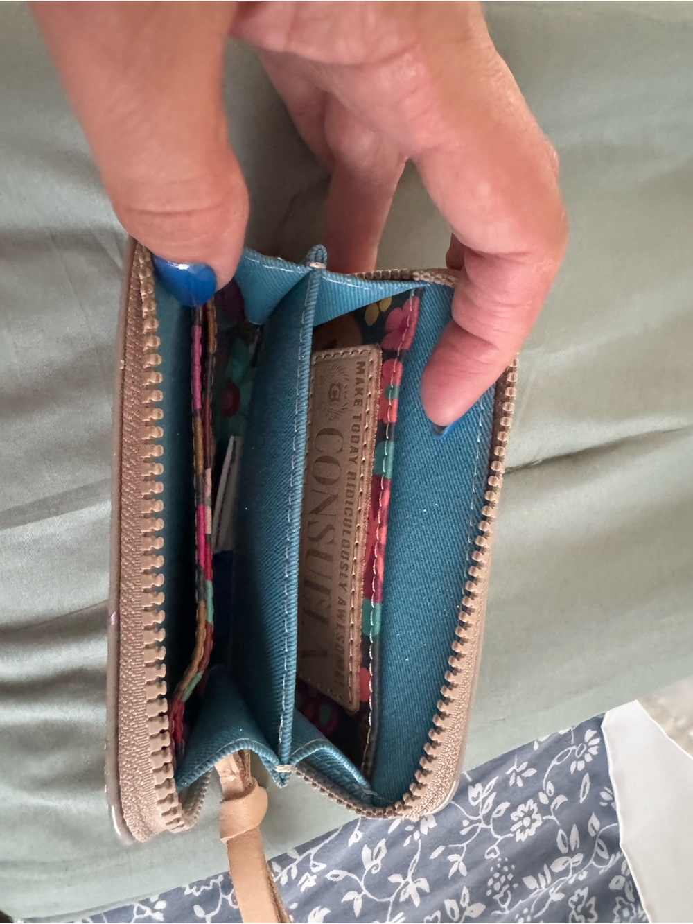 Consuela Taupe Star Zip Wristlet - Picture 3 of 3